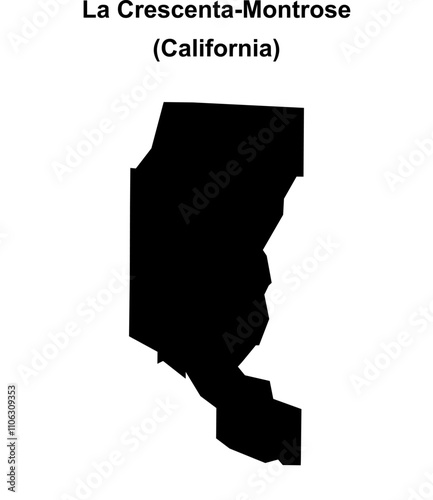 La Crescenta-Montrose (California) blank outline map