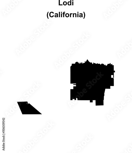 Lodi (California) blank outline map
