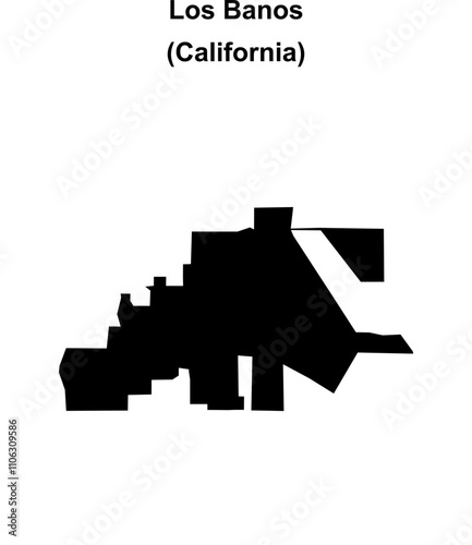 Los Banos (California) blank outline map