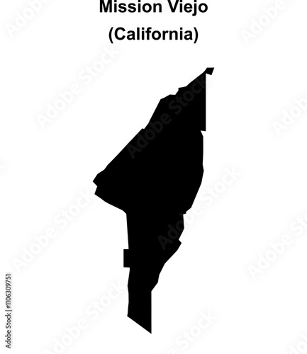 Mission Viejo (California) blank outline map