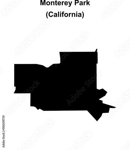 Monterey Park (California) blank outline map