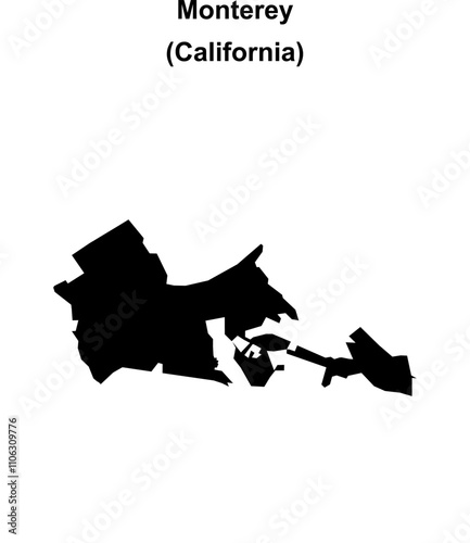Monterey (California) blank outline map