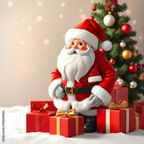 Christmas theme with Santa and presents