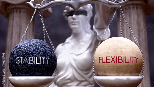 Tableau sur toile Stability or Flexibility as a choice, two options to choose from