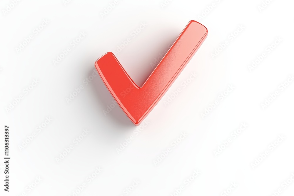 Red checkmark symbol on white background