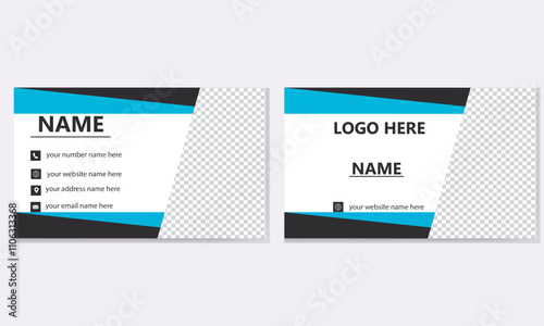 Modern business Card design template, Clean professional business card template, visiting card, Vector illustration print template.