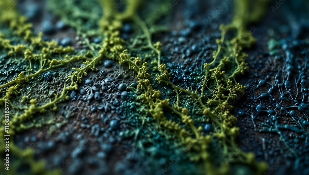 Macro texture of blue and green organic patterns. Macro texture of blue and green organic patterns.
