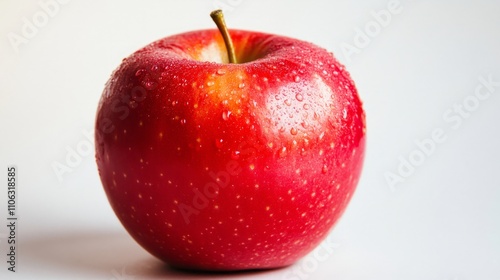 Minimalist food photography: single apple, clean background, natural light