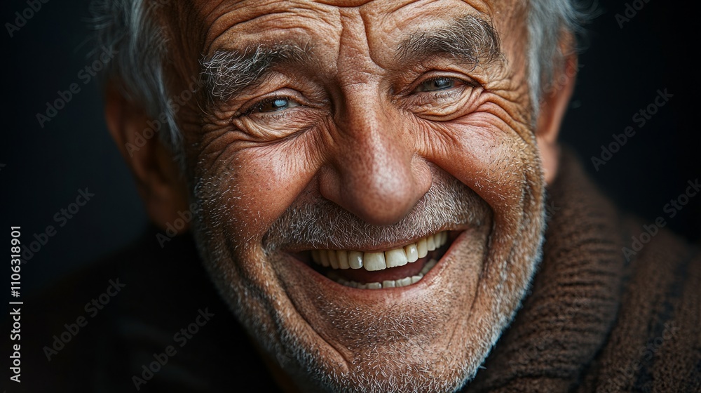 Portrait of a man laughing heartily, wrinkles around eyes, happy expression, candid shot, high resolution. Portrait of a man laughing heartily, wrinkles around eyes, happy expression, candid shot, high resolution.
