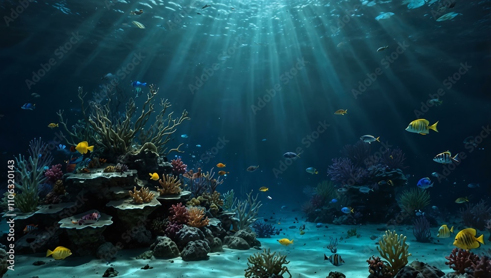 Fototapeta premium Magical underwater scene.