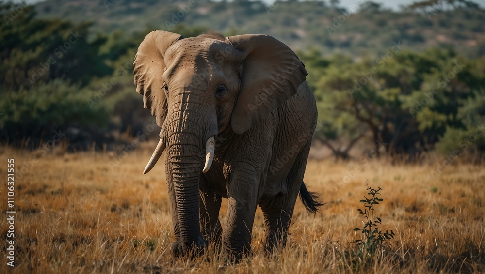 Fototapeta premium Majestic elephant in its habitat.