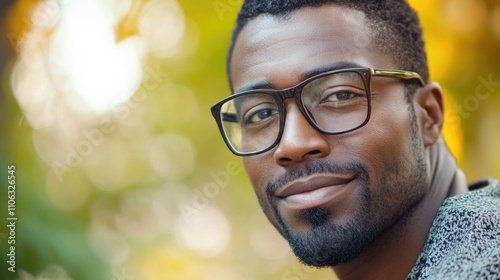 A detailed view of an individual with glasses, suitable for use in portraits or illustrations