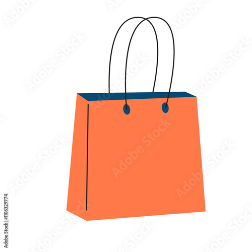 Orange Shopping Bag Illustration.