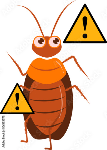 Cockroach illustration. Cockroach life cycle.