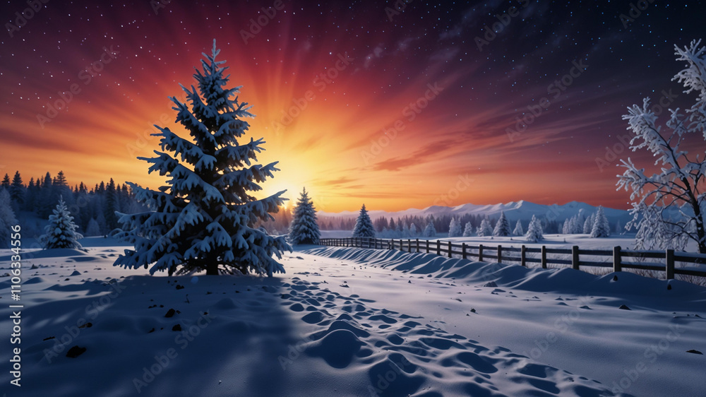 Impressive winter morning mountains with snow covered fir trees colorful outdoor scene happy new year celebration concept postcard card banner poster Impressive winter morning mountains with snow covered fir trees colorful outdoor scene happy new year celebration concept postcard card banner poster