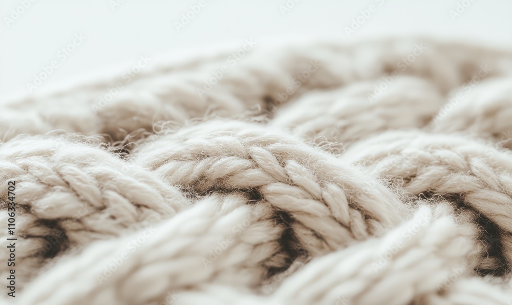 Textured close-up of wool knitting, showing the details of the weave and fibers, set against a clean white background Textured close-up of wool knitting, showing the details of the weave and fibers, set against a clean white background