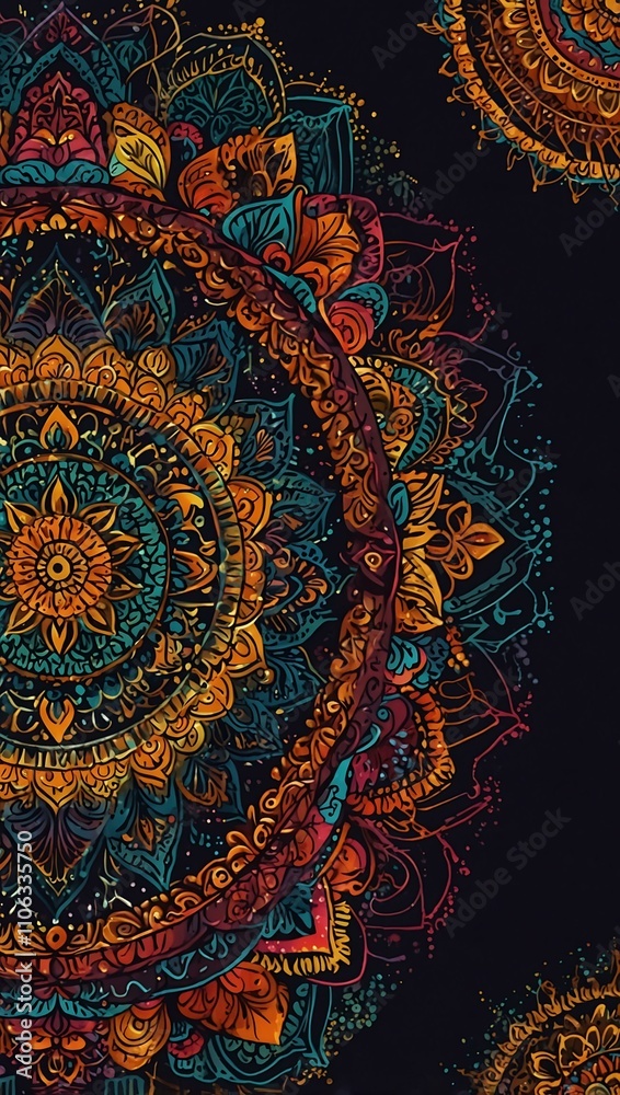 Fototapeta premium Mandala design for a greeting card or invitation.