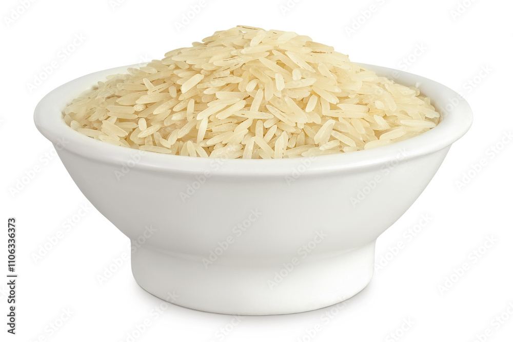 rice basmati in a ceramic bowl isolated on white background rice basmati in a ceramic bowl isolated on white background