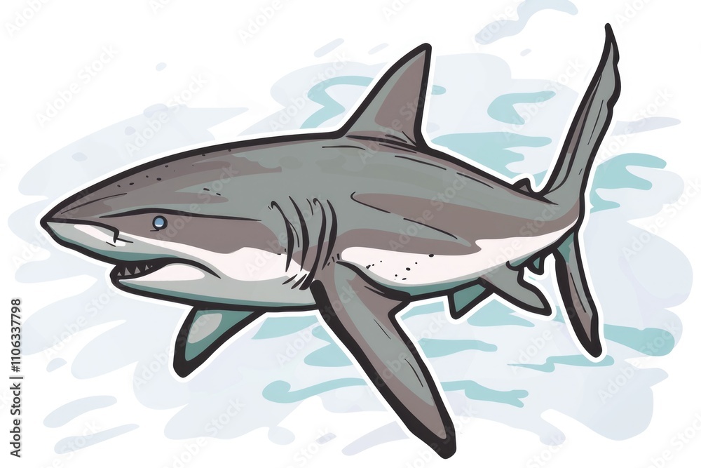 Obraz premium A picture of a shark swimming in the ocean