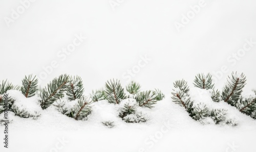 Crisp white snow and subtle winter details create a clean and minimalist Christmas background, perfect for a modern, serene holiday look.