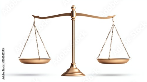 A golden scale symbolizing justice and balance in legal matters, representing fairness, equity, and the principles of law. Ideal for concepts related to law, justice, and ethics.