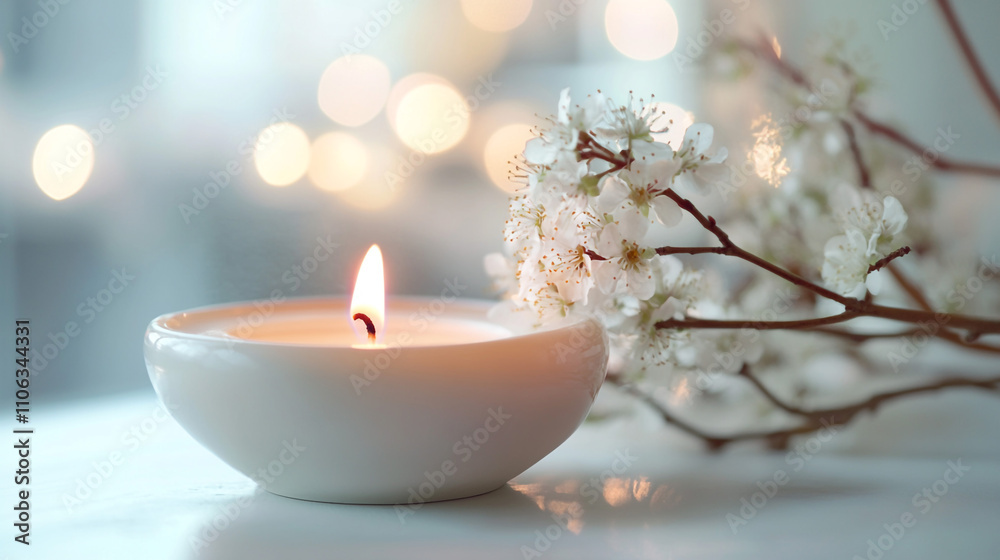 Serene Candlelight Blossoms Spa Relaxation Peace Serene Candlelight Blossoms Spa Relaxation Peace