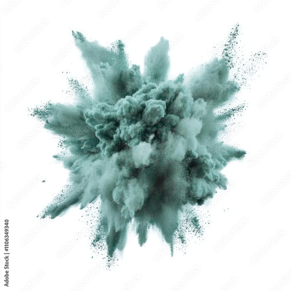Dynamic Explosion of Green Powder on White Background Capturing Motion and Energy in Vibrant Detail Dynamic Explosion of Green Powder on White Background Capturing Motion and Energy in Vibrant Detail