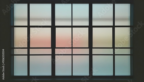 Minimalist and modern design of indoor window frame in abstract art style.