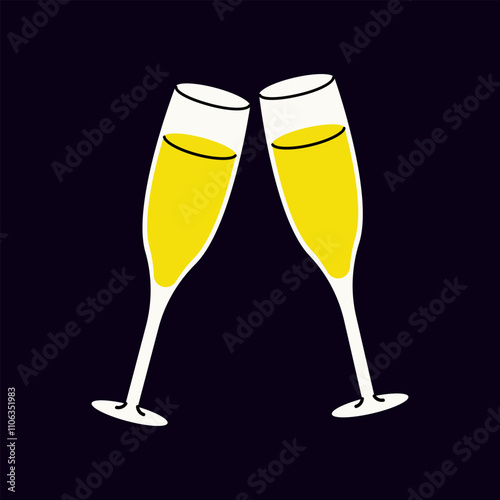 Toasting with champagne flutes during a celebratory event or special occasion