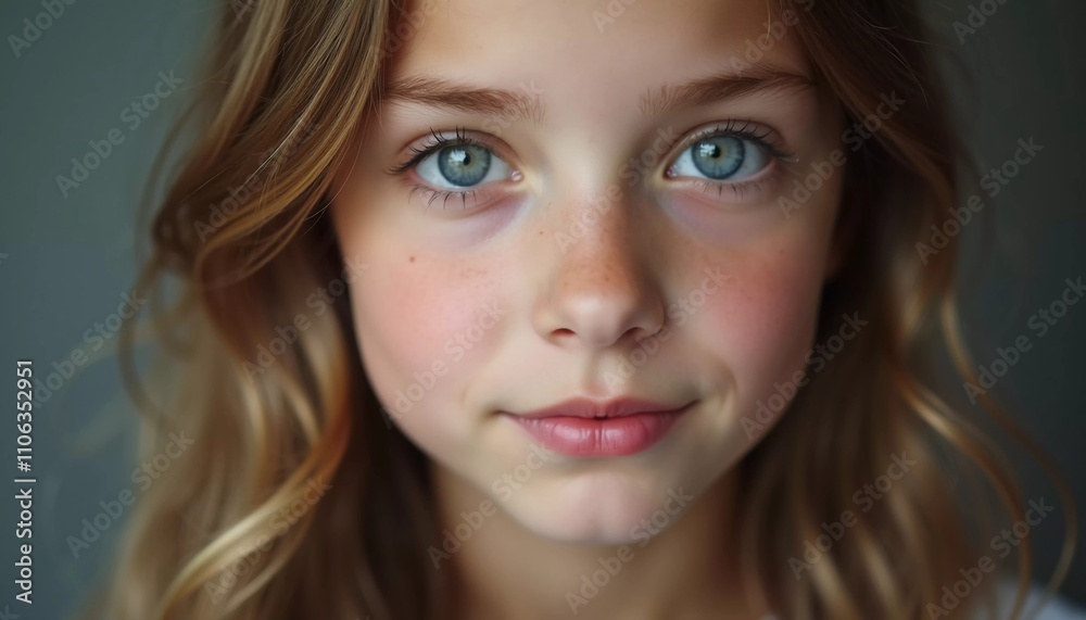 A young girl stands indoor in Russia, her striking grey-blue eyes gazing intently at the viewer. Natural light enhances her delicate features and long hair. Cute kid teenager schoolgirl. GenerativeAI A young girl stands indoor in Russia, her striking grey-blue eyes gazing intently at the viewer. Natural light enhances her delicate features and long hair. Cute kid teenager schoolgirl. GenerativeAI