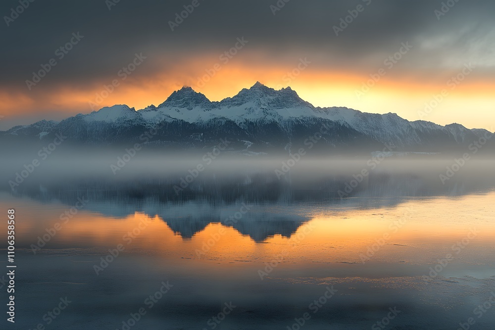 Fototapeta premium Jungfrau sunrise reflection