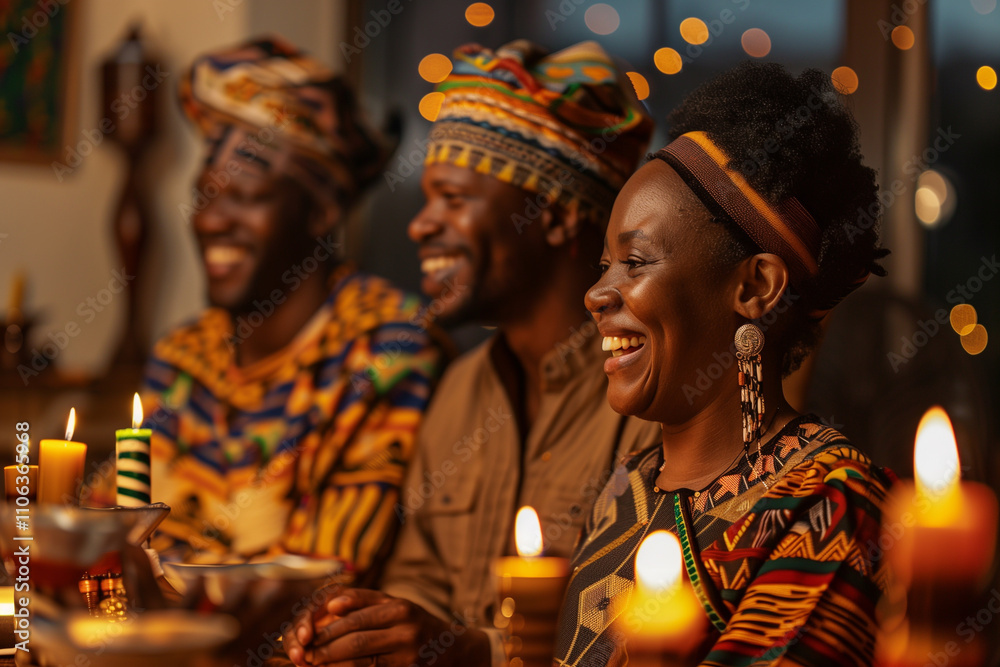 Kwanzaa celebration. Family celebration of kwanzaa. Kwanzaa celebration. Family celebration of kwanzaa.
