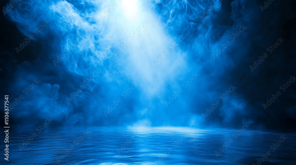 Dramatic Blue Smoke Background Mystical Haze Reflective Water Surface Abstract Texture Dramatic Blue Smoke Background Mystical Haze Reflective Water Surface Abstract Texture