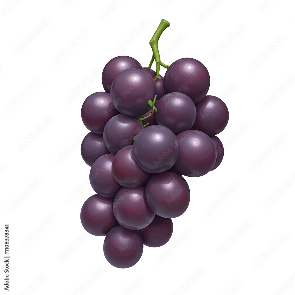 Fototapeta premium Juicy purple grapes on white background