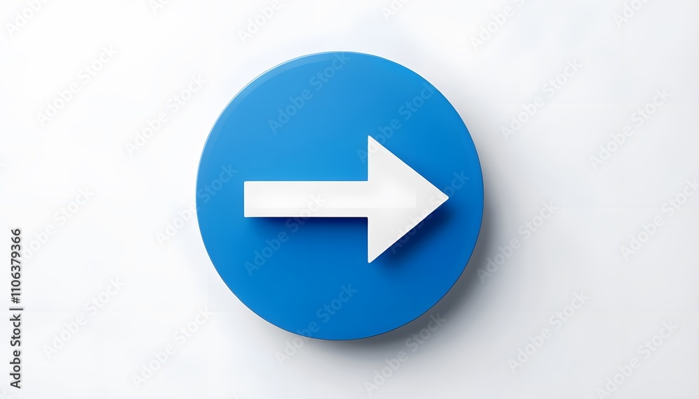 Blue Circle with a White Arrow Pointing Left and Right on White Background Blue Circle with a White Arrow Pointing Left and Right on White Background
