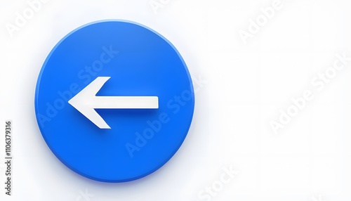 Blue Circle with a White Left Arrow on White Background Free Download Blue Circle with a White Left Arrow on White Background - GFXLoad