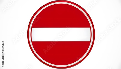 Free Download No Entry Sign Shape Circle, Color Red with White Horizontal Bar Background White - GFXLoad