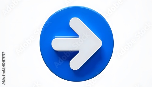 Blue Circle with White Right Arrow