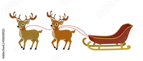 Reindeer pulling a traditional sleigh during winter festivities