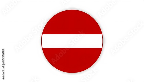 Free Download Red Circle No Entry Sign with White Horizontal Bar on White Background - GFXLoad