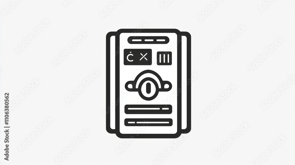A minimalist calculator icon with black buttons on a white background A minimalist calculator icon with black buttons on a white background