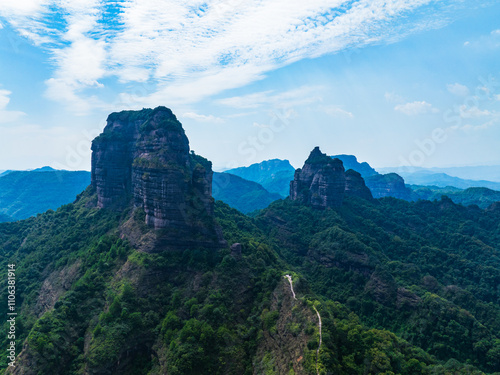 Summer scenery of Bazhai in Danxia Mountain, Shaoguan, Guangdong