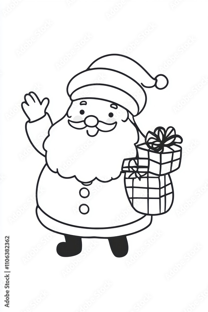 Cute Santa Claus character for Christmas holiday greeting card design. Cute Santa Claus character for Christmas holiday greeting card design.