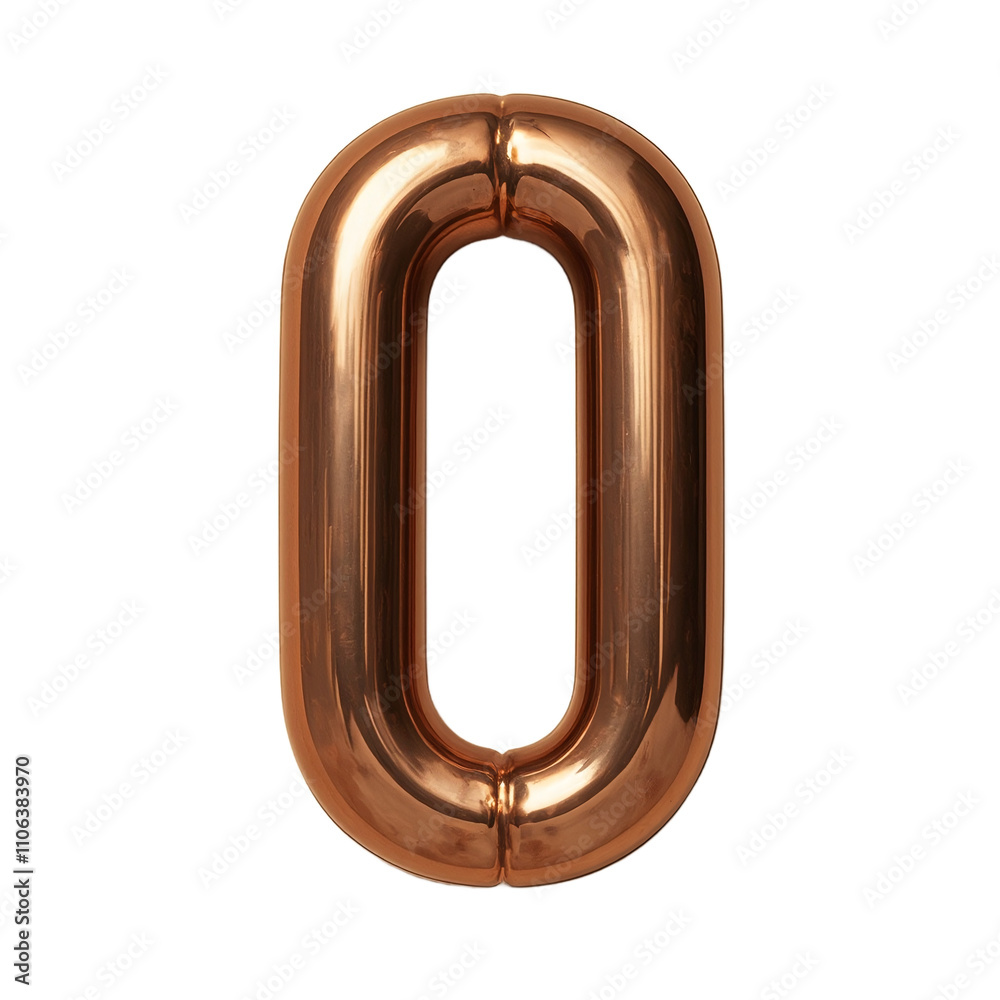 Shiny antique bronze number 0 with warm highlights Shiny antique bronze number 0 with warm highlights