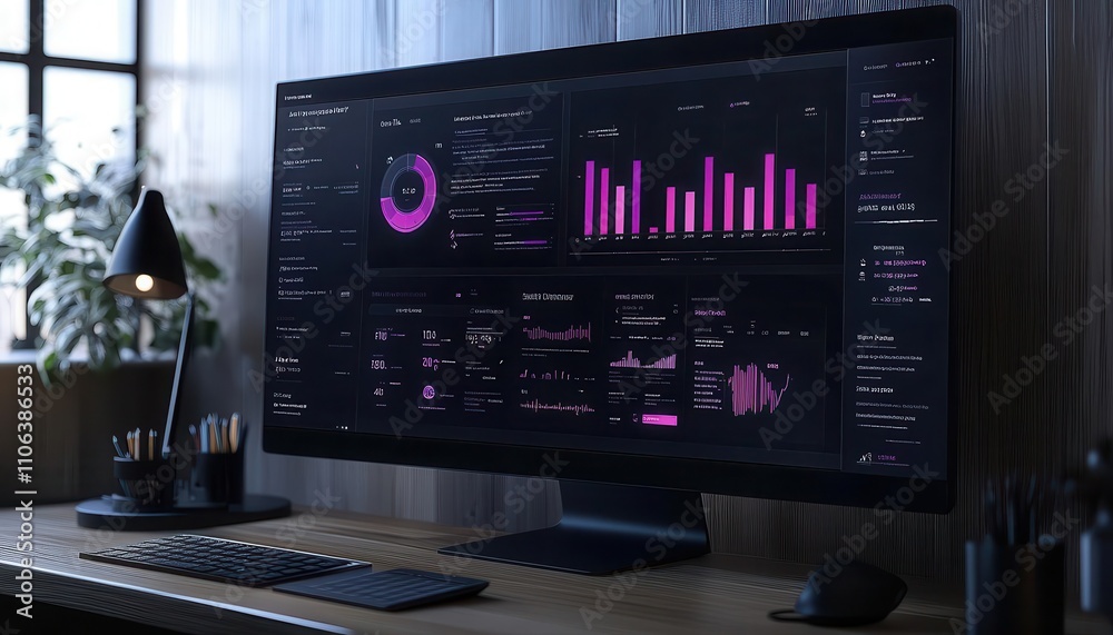 Edge data analytics dashboard for retail optimization, sleek professional setting, glowing UI Edge data analytics dashboard for retail optimization, sleek professional setting, glowing UI