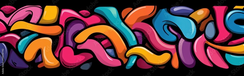 Obraz premium Colorful abstract design with bold shapes and vibrant hues