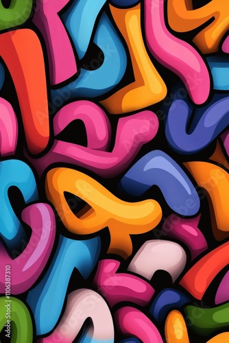 Colorful assortment of playful numbers on a dark background