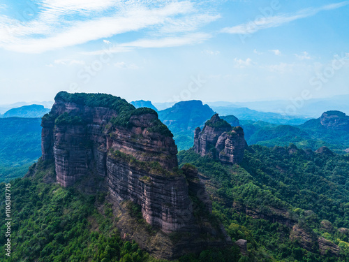 Summer scenery of Bazhai in Danxia Mountain, Shaoguan, Guangdong