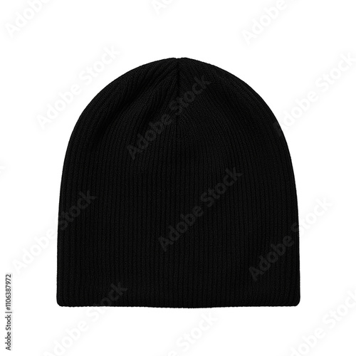 Stylish black ribbed beanie hat for a trendy look