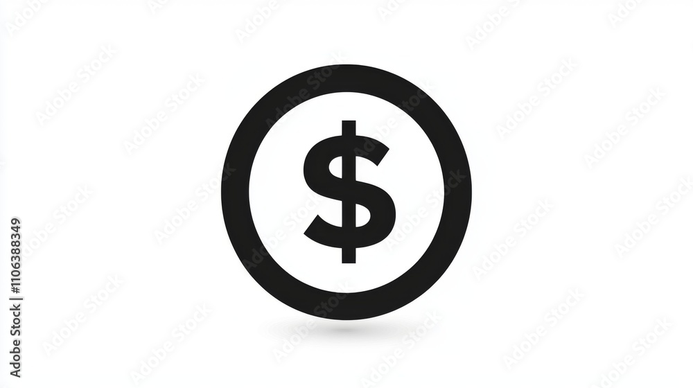 A bold dollar sign icon with a thick black border on a white background
